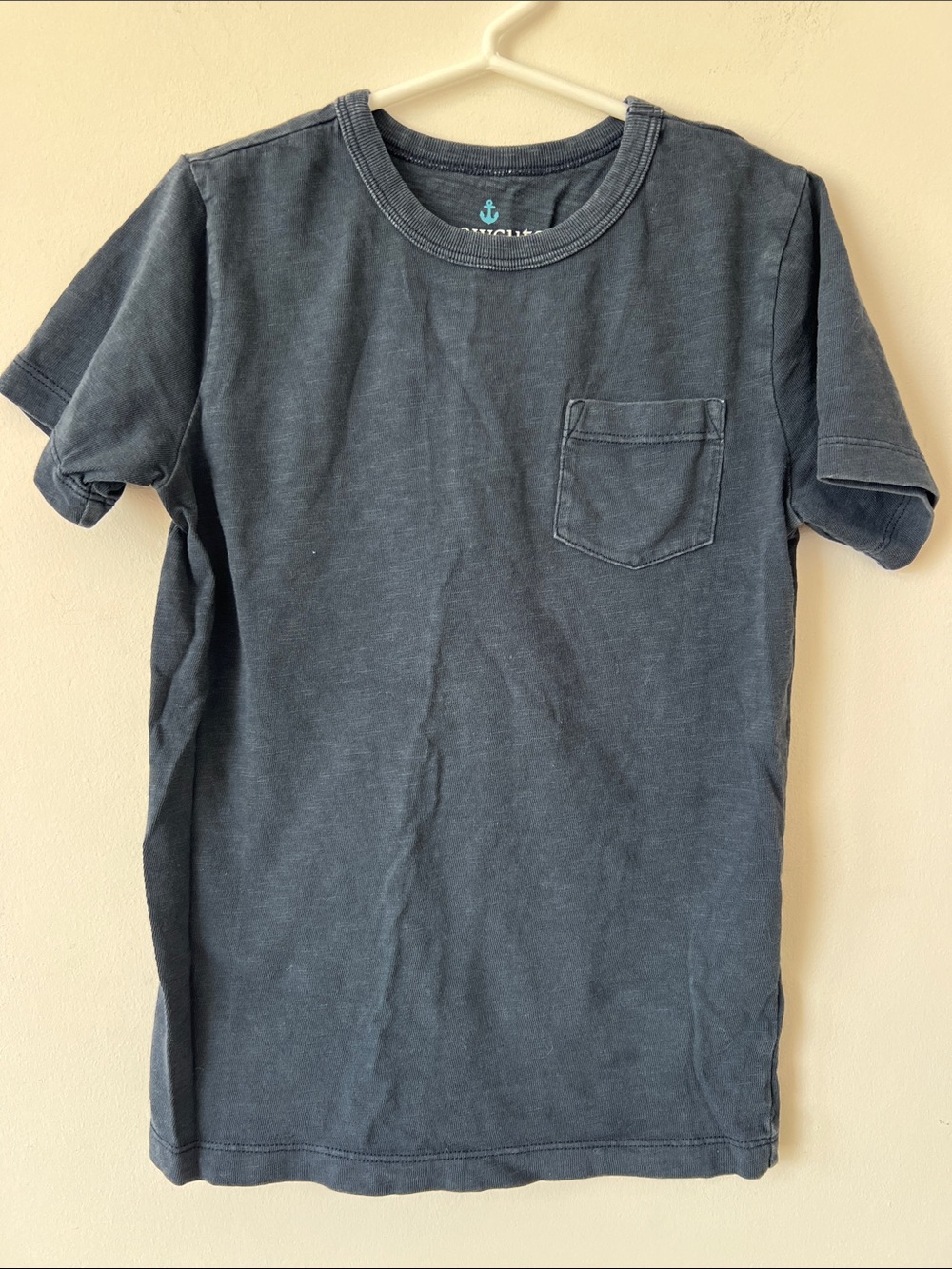 4/$12 Crewcuts Boys Short Sleeve Pocket Tee in Washed Navy Blue | 6-7